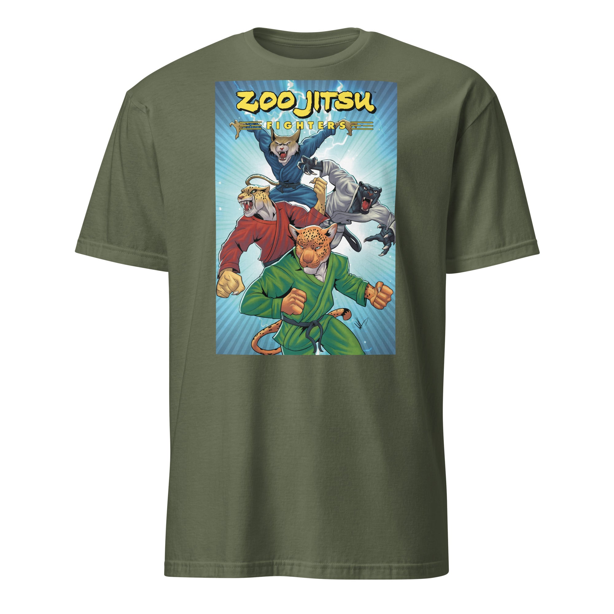 Zoo Jitsu Fighters #2 Wade King Unisex Short Sleeve Graphic Tee - Casual Cotton T-Shirt for Anime Fans, Martial Arts Enthusiasts & Streetwear Lovers