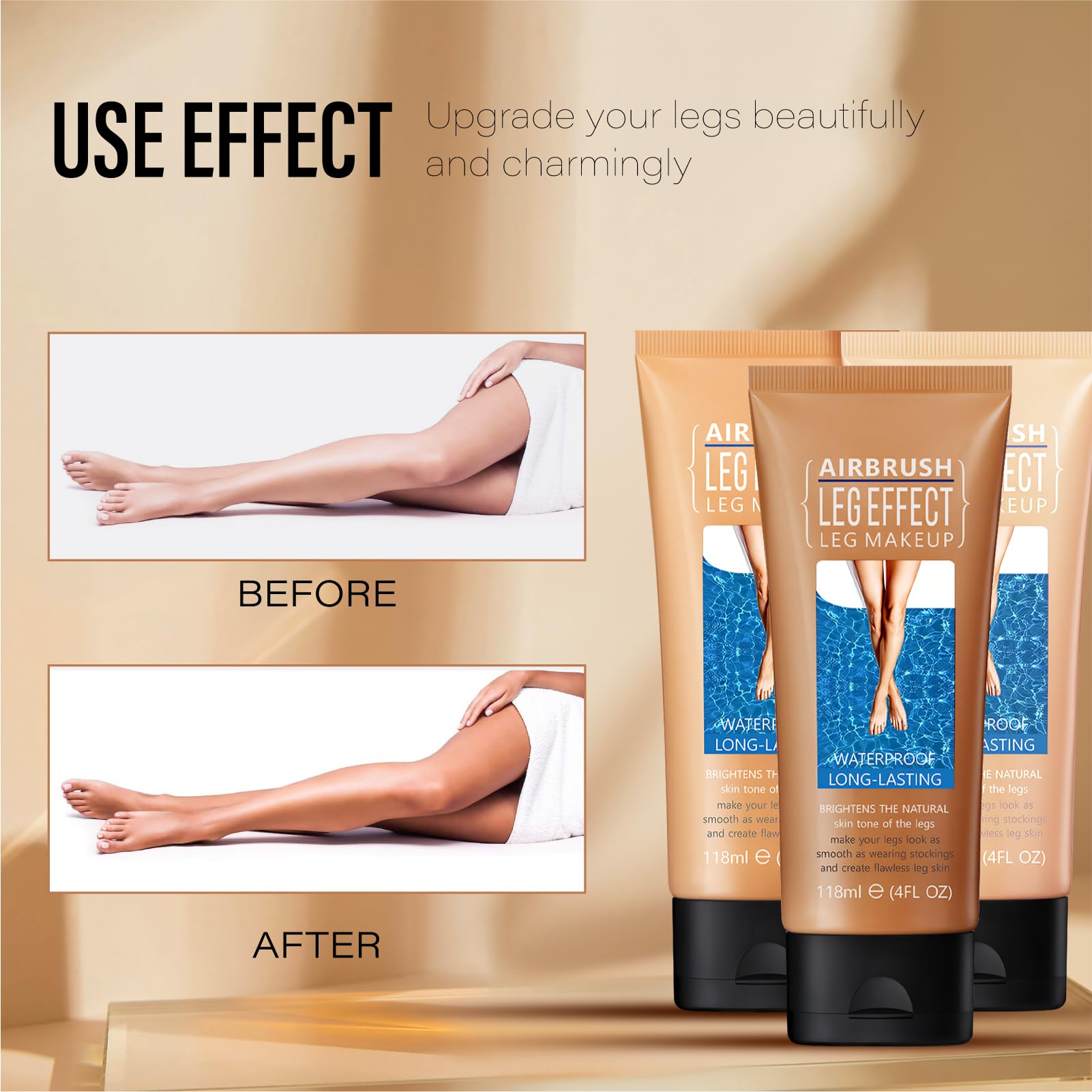 Waterproof Leg Makeup for Varicose Veins & Scars - No Transfer, Tattoo Cover Up - Medium Glow - Perfect for Daily Wear, Special Occasions & Confidence Boosting
