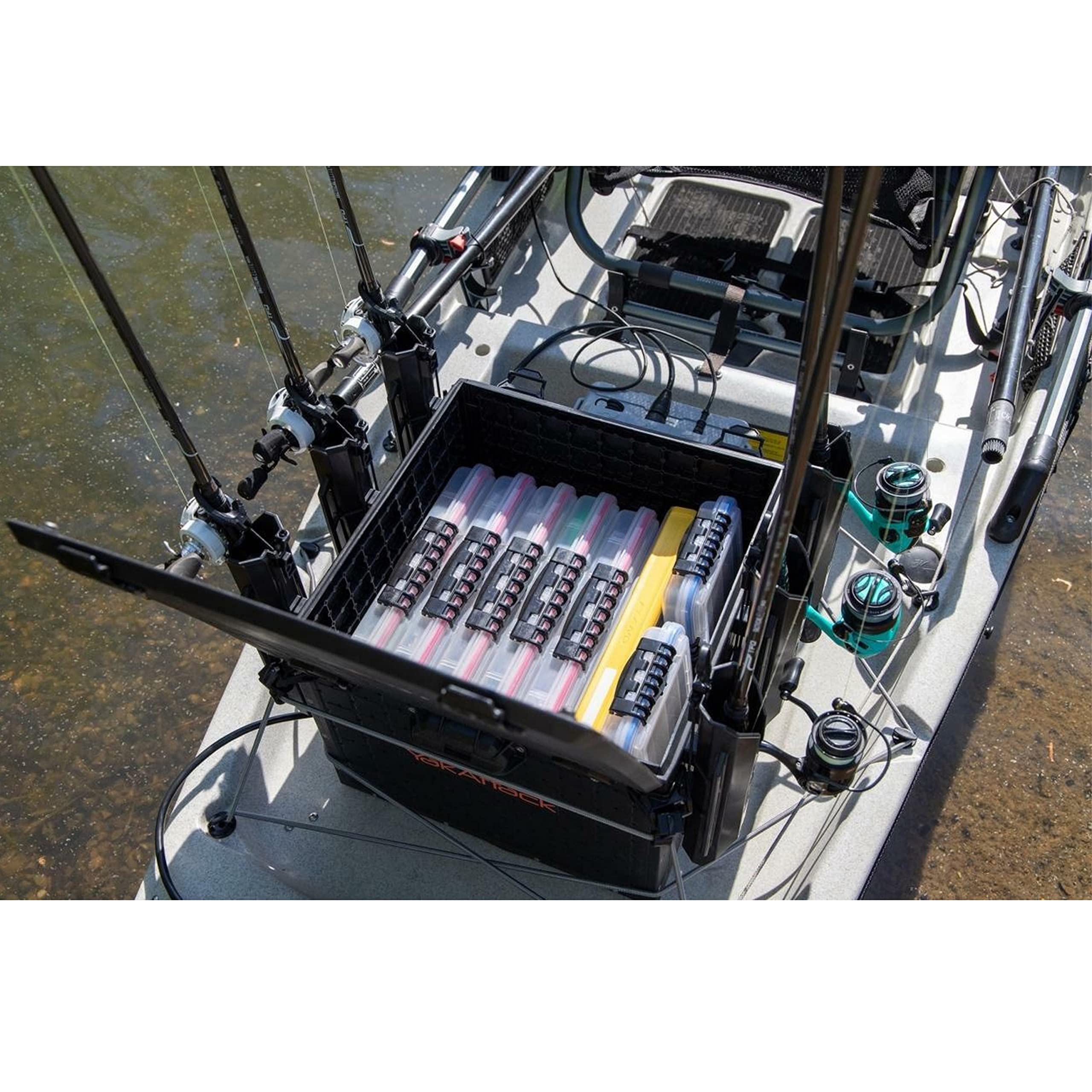 YakAttack BlackPak Pro Kayak Fishing Crate with 6 Rod Holders - 16