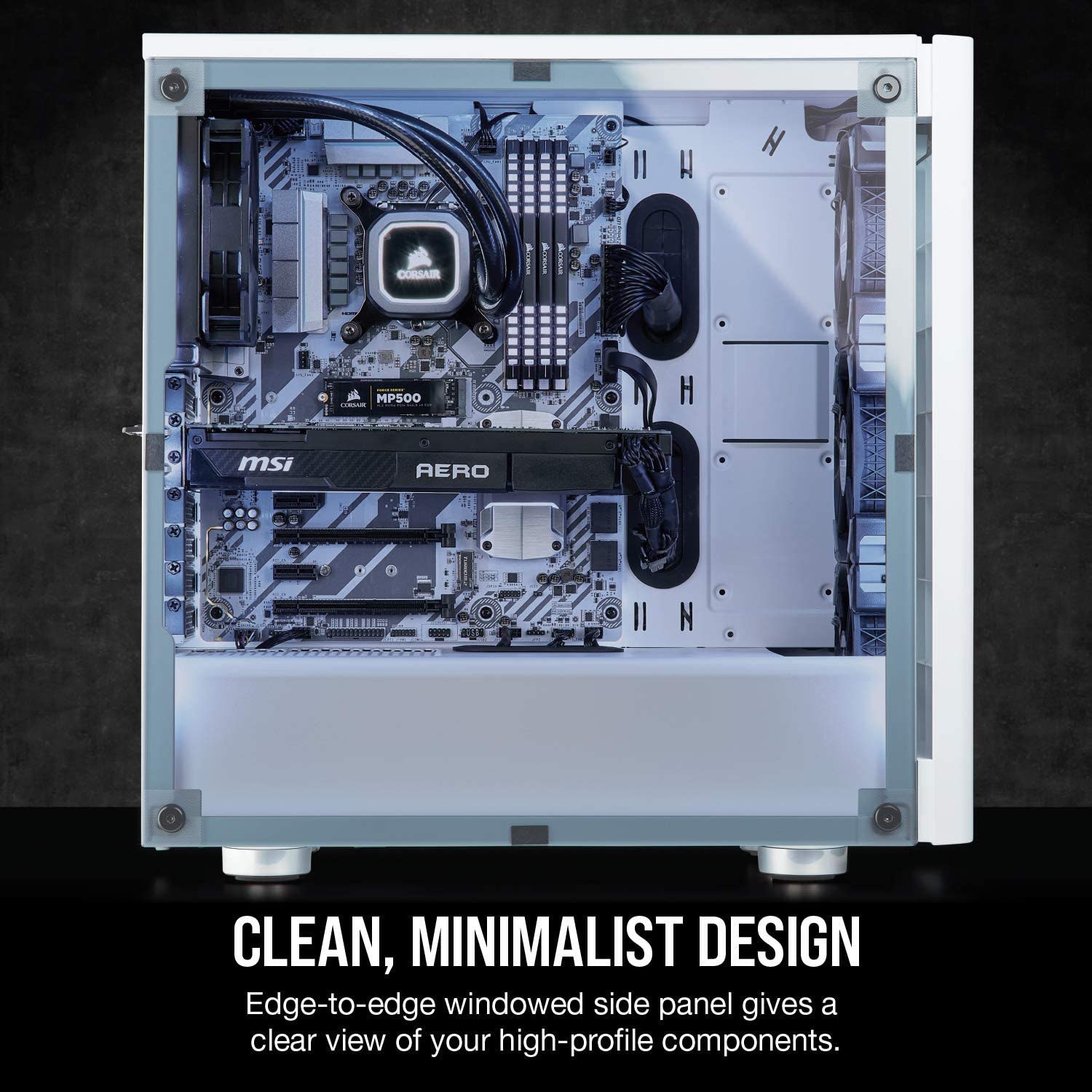 Carbide Series 275R Mid Tower Gaming PC Case - White (Acrylic Windowed Edition) | High Airflow Design for Gaming & Streaming Setup | Perfect for RGB Builds & Custom Water Cooling Rigs