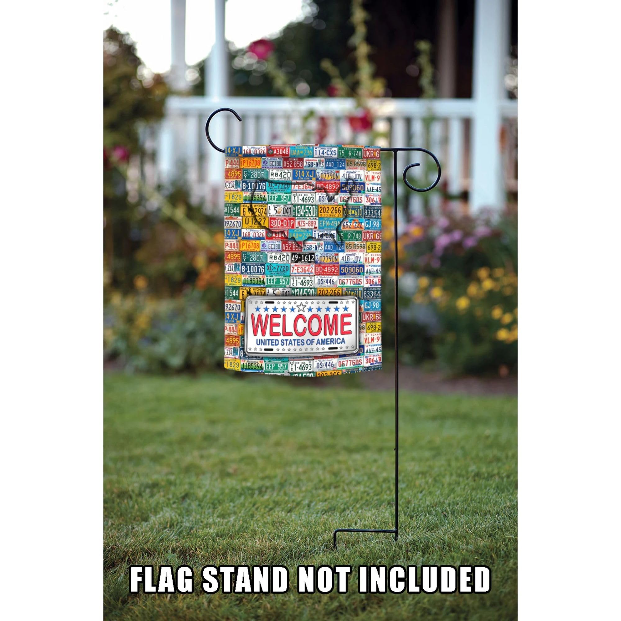 Toland Home Garden 50 States Double Sided Patriotic Garden Flag - 12x18 Inch American Flag Outdoor Decoration for Yard, House & Garden - Perfect for Memorial Day, 4th of July & Patriotic Events