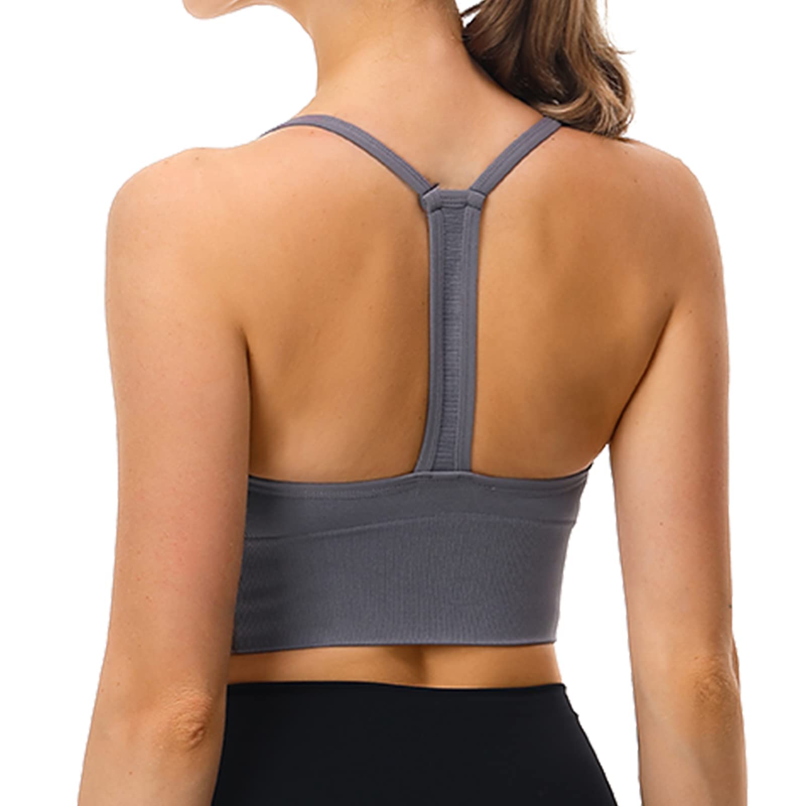 High Support Medium Impact Strappy Padded Sports Bra for Women - Workout Tops for Running, Yoga & Gym Training - Breathable & Comfortable Activewear