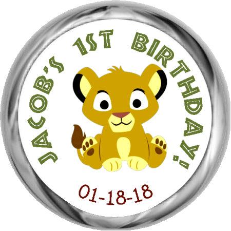 Simba Lion King Hershey Kisses Stickers - Disney Themed Decals for Scrapbooking, DIY Crafts, and Party Decorations