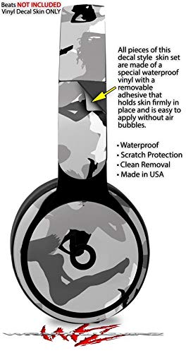 Beats Solo Pro Headphones Skin Decal Wrap - Sexy Girl Silhouette Camo Gray Design | Protective Vinyl Cover | Compatible with Original Beats Solo Pro (Headphones Not Included) | Perfect for Music Lovers, Gym Enthusiasts & Travel Accessories