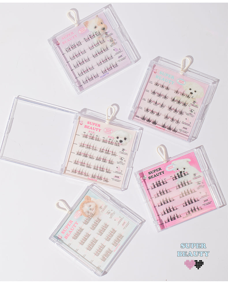 FLORTTE Self Adhesive Clustered False Eyelashes - Natural Looking Volume Lashes for Everyday Wear & Special Occasions