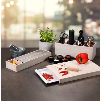 Premium White Bamboo Foil Dispenser - Elegant Kitchen Organizer for Aluminum Foil, Plastic Wrap & Parchment Paper | Perfect for Home, Office & Restaurant Use
