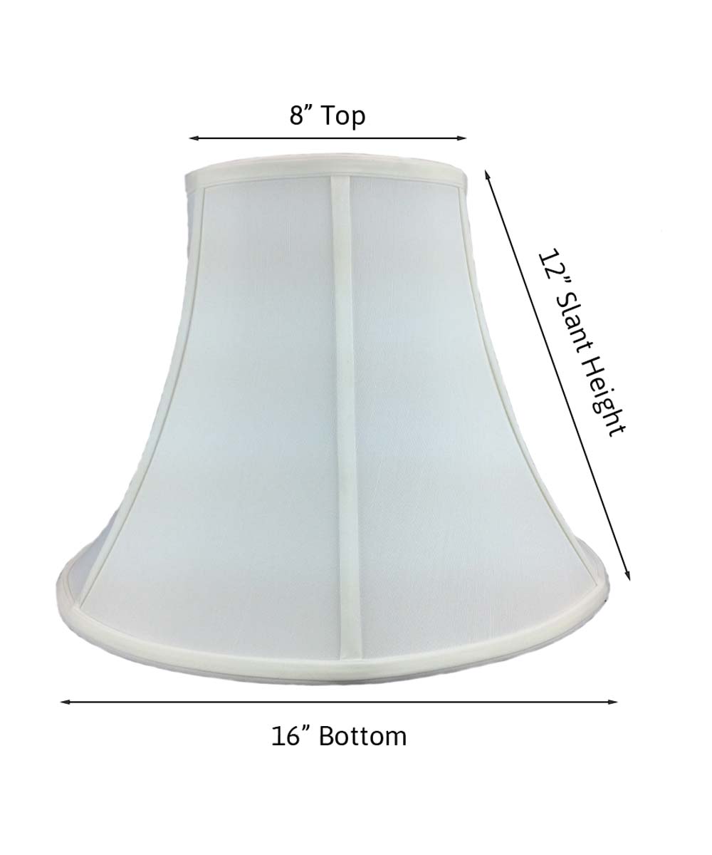 16W x 12H White Bell Shantung Lamp Shade - Elegant Lighting for Bedroom, Living Room & Dining Room Decor