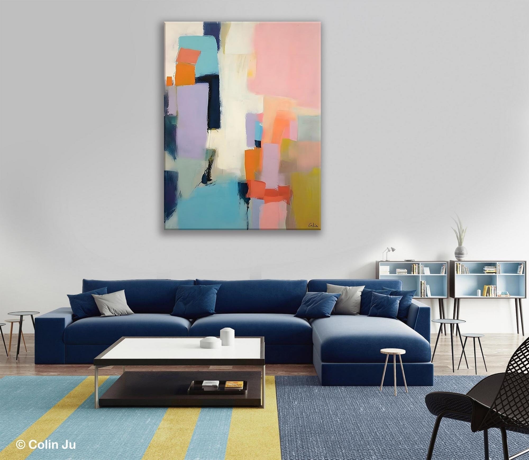 Contemporary Abstract Canvas Painting - Large Modern Wall Art for Living Room, Bedroom & Office Decor | Original Handmade Artwork for Sale