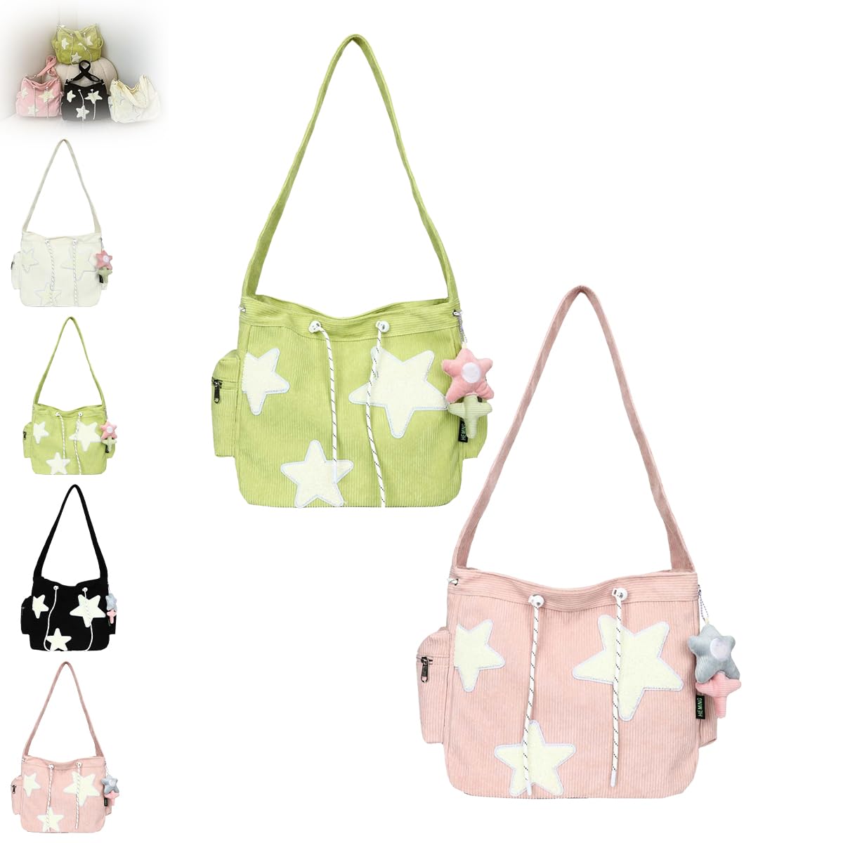 Solarix Crossbody Bag - Y2K Corduroy Tote for Kawaii Fashion