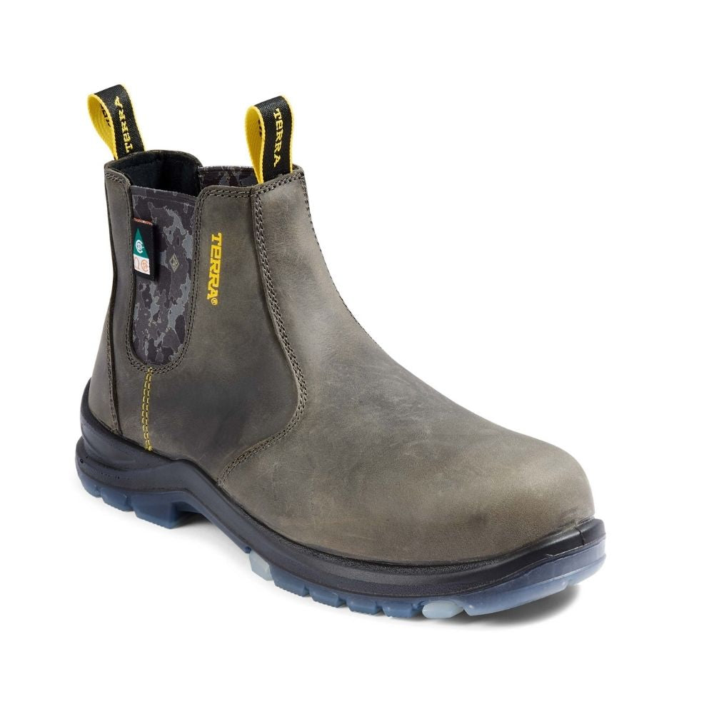 Terra Murphy Unisex 6 Composite Toe Slip-On Work Boots - Lightweight Safety Shoes for Men & Women (Grey) - Ideal for Construction, Warehouse & Industrial Work