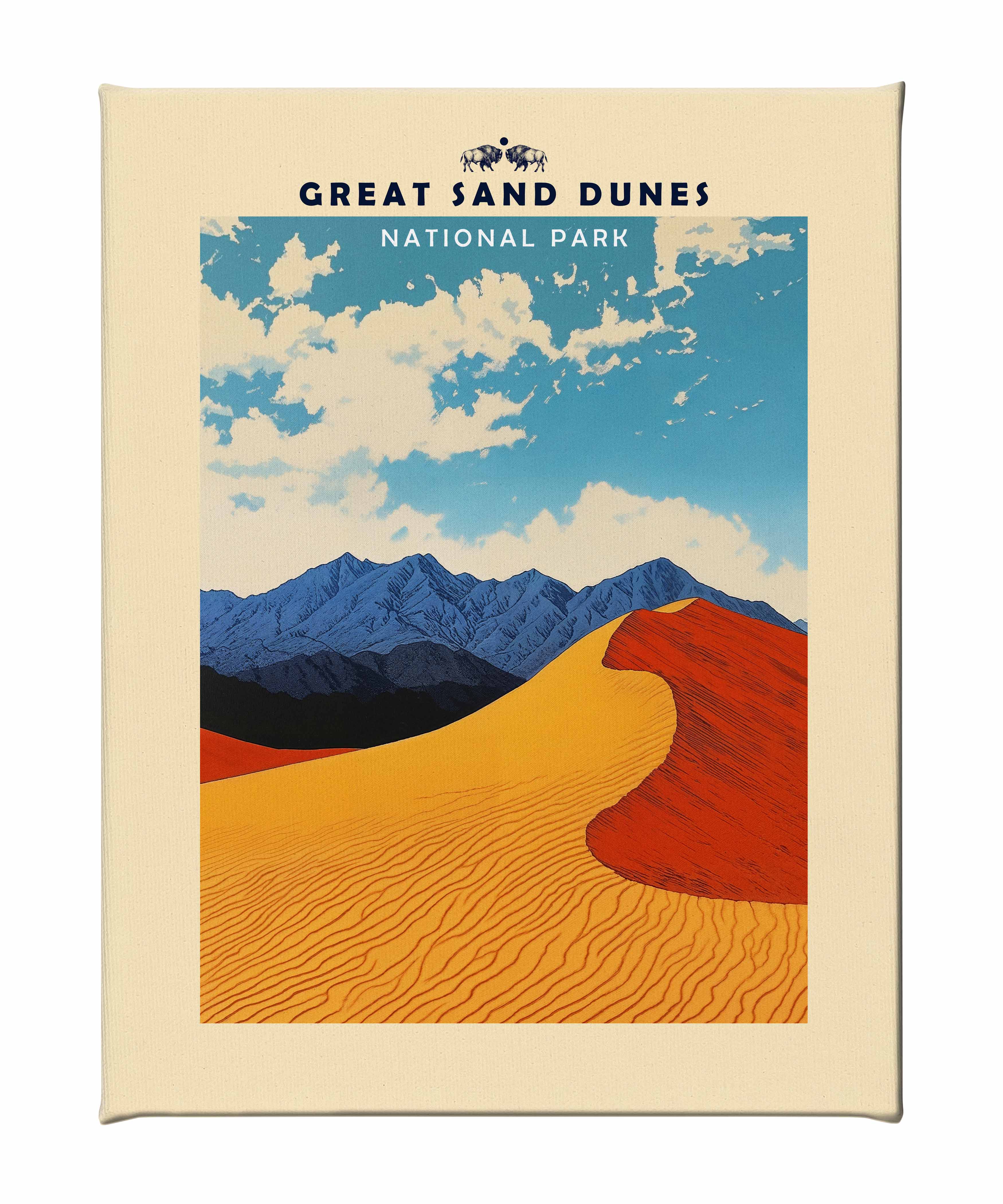 Great Sand Dunes Gallery Wrapped Canvas Wall Art - Stunning Landscape Photography Print for Living Room, Bedroom & Office Decor