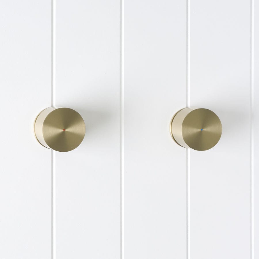 Round Bathroom Faucet - Warm Brushed Nickel Finish - Perfect for Modern Vanities and Powder Rooms