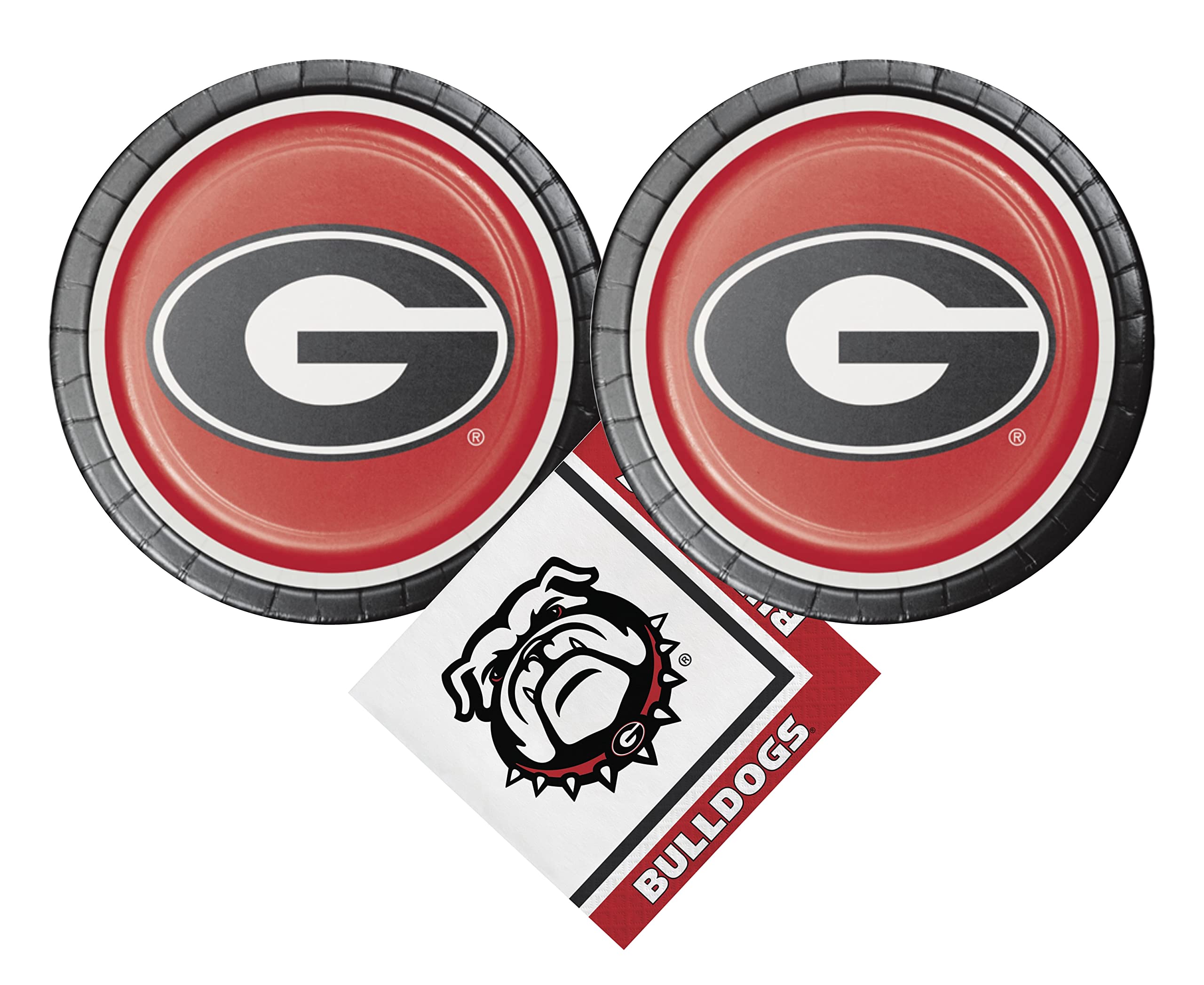 Georgia Peach State University Themed Party Supplies Bundle - Pack of 16 - Perfect for College Tailgates, Dorm Parties & Alumni Events