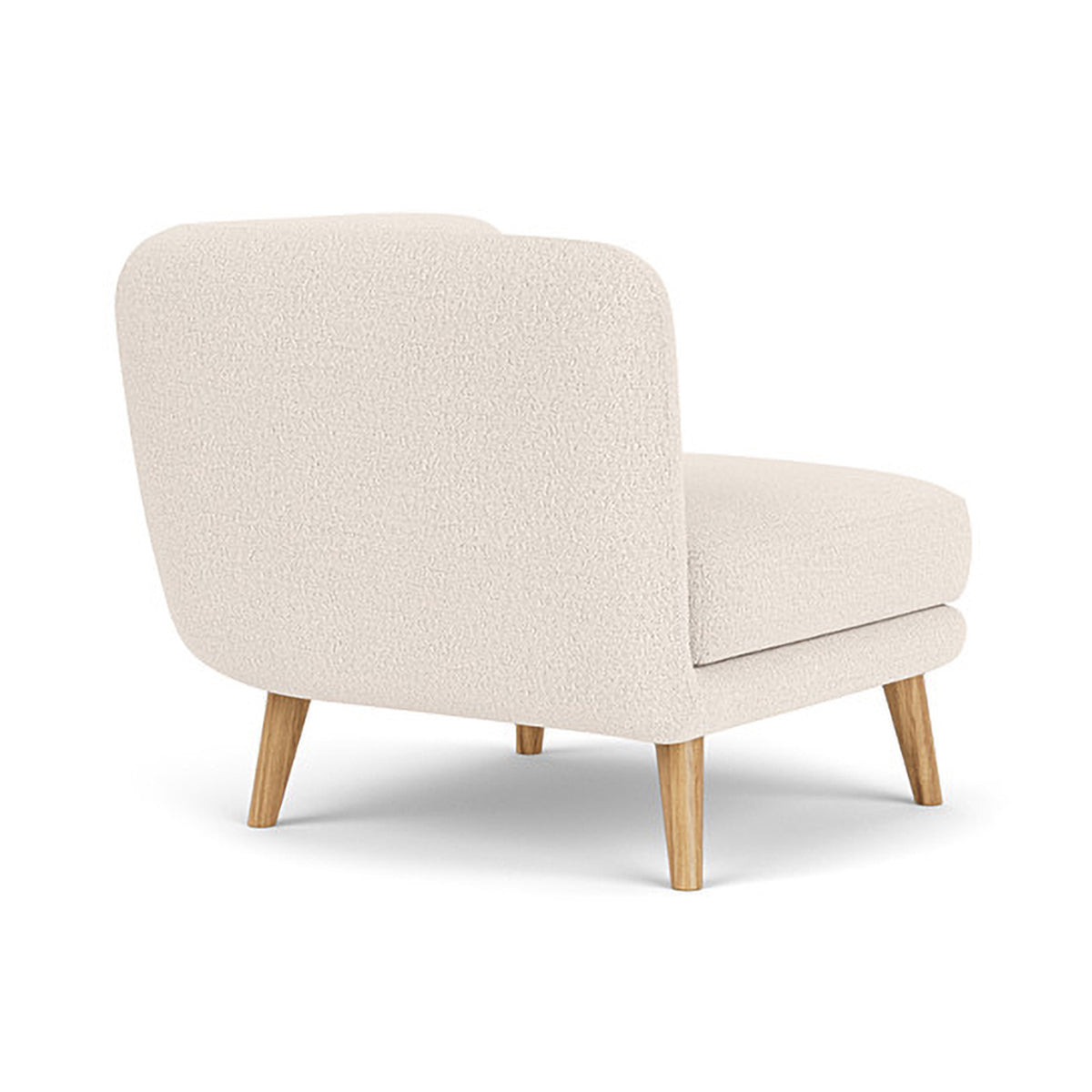 Alfred Boucle Left 1 Seater Modular Sofa - Modern Accent Chair for Living Room, Bedroom & Office - Comfortable Small Space Furniture