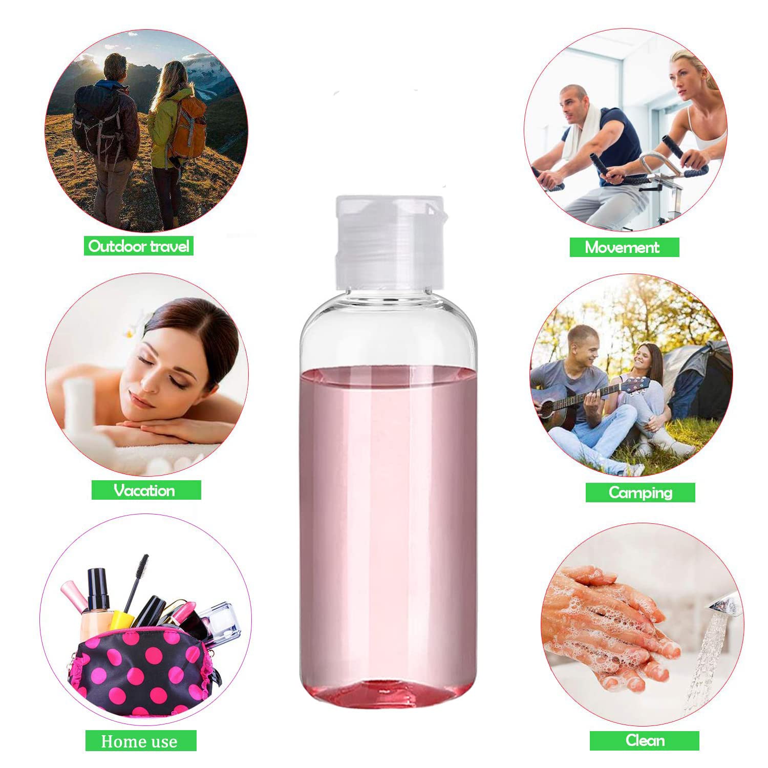 5 Pack 3.4oz TSA Approved Empty Travel Bottles - Leak Proof & Squeezable Plastic Toiletries Containers for Shampoo, Lotion & Cosmetics | Perfect for Air Travel, Gym & Vacation Essentials (Clear)
