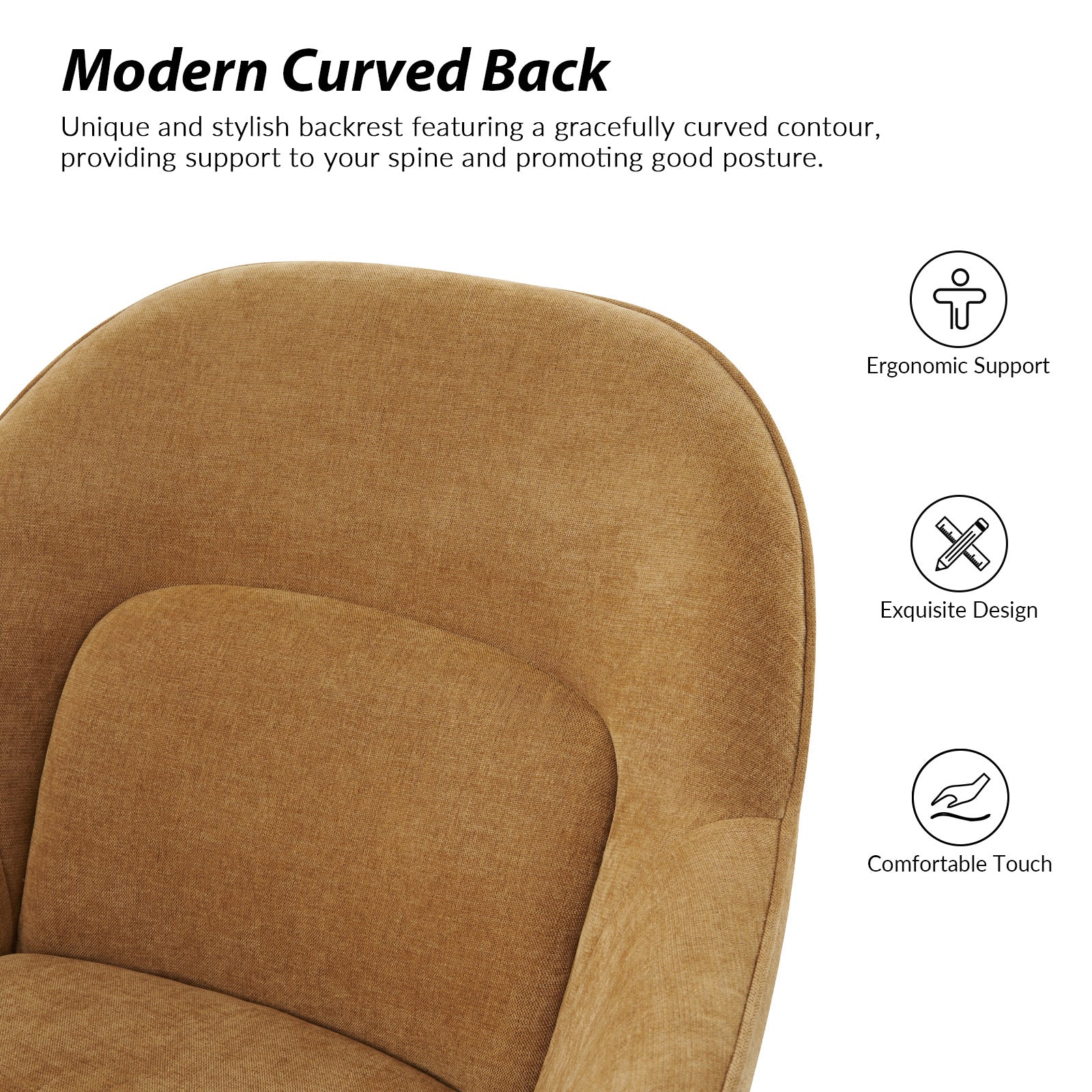 Modern Adjustable Height Cozy Office Chair for Home & Work - Ergonomic Desk Chair with Lumbar Support for Long Hours Sitting - Perfect for Home Office, Gaming, and Study