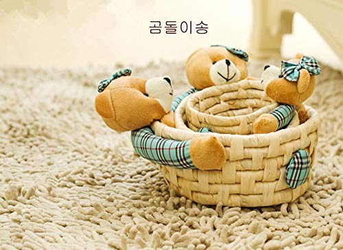 HUAWELL 3-Pack Woven Storage Baskets - Cute Cartoon Bear Design, Multi-Purpose Storage Box for Home Organization, Jewelry, Toys & Office Supplies | Perfect for Bedroom, Bathroom, Kids Room & Desktop Storage