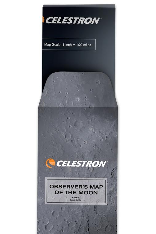Observer's Map of the Moon (93704) - Detailed Lunar Chart for Astronomy Enthusiasts & Stargazers - Perfect for Telescope Observation, Night Sky Exploration & Space Education