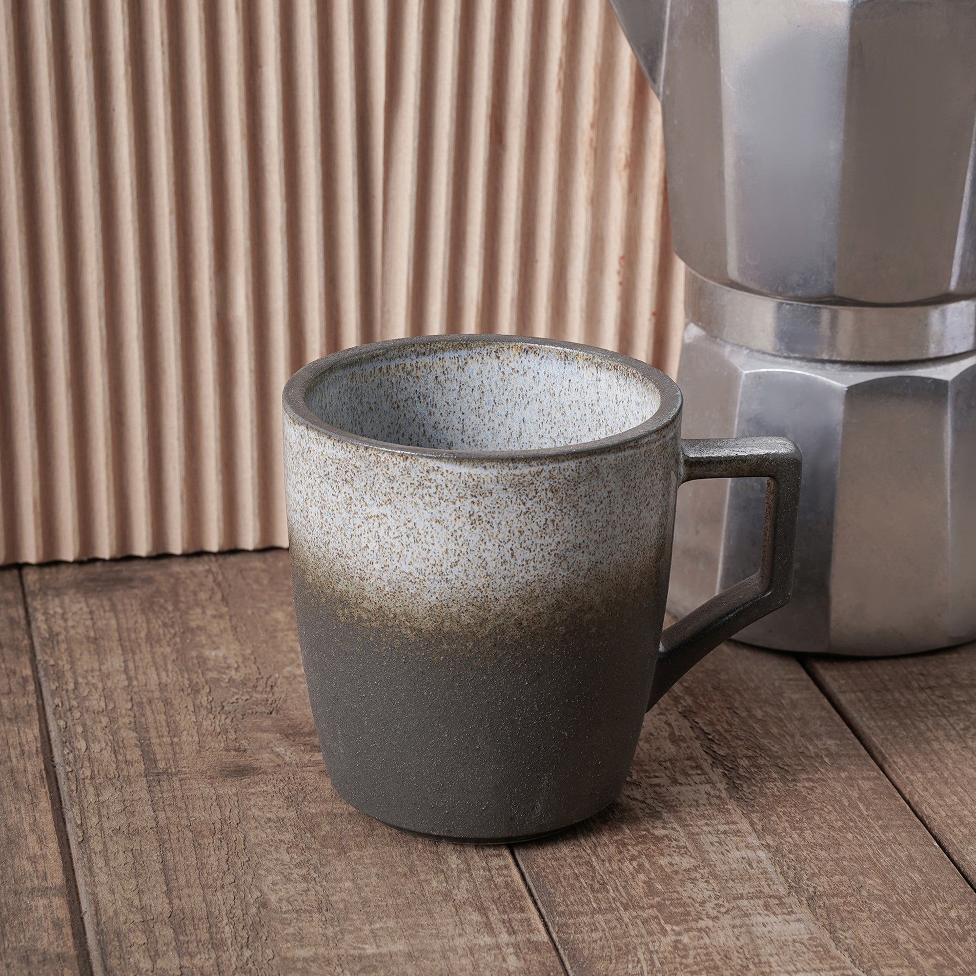 Vince Stoneware Mug - Gray Green Blue Ceramic Coffee Cup with Handle, Perfect for Home, Office, or Gift Giving
