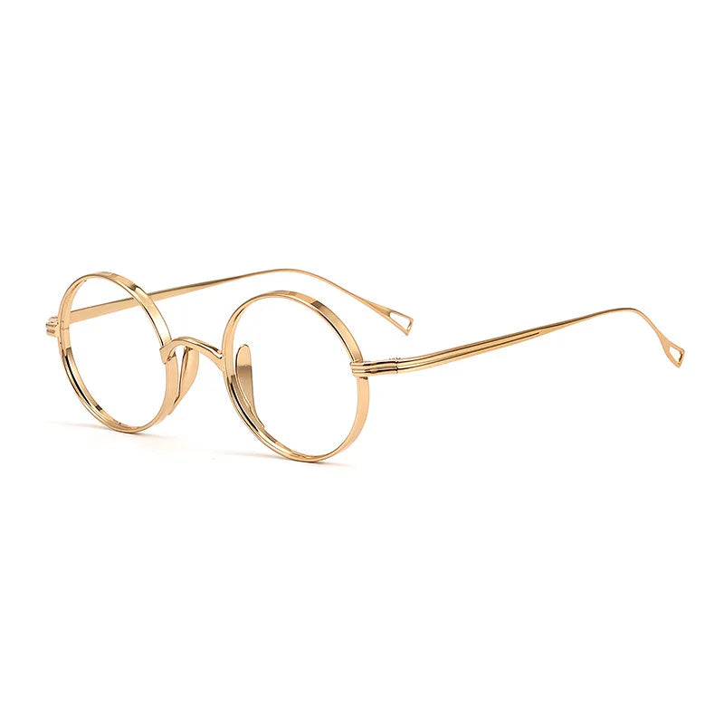 Aimee Unisex Full Rim Round Titanium Eyeglasses Frame - Lightweight Durable Glasses for Men & Women - Perfect for Reading, Work, and Everyday Use