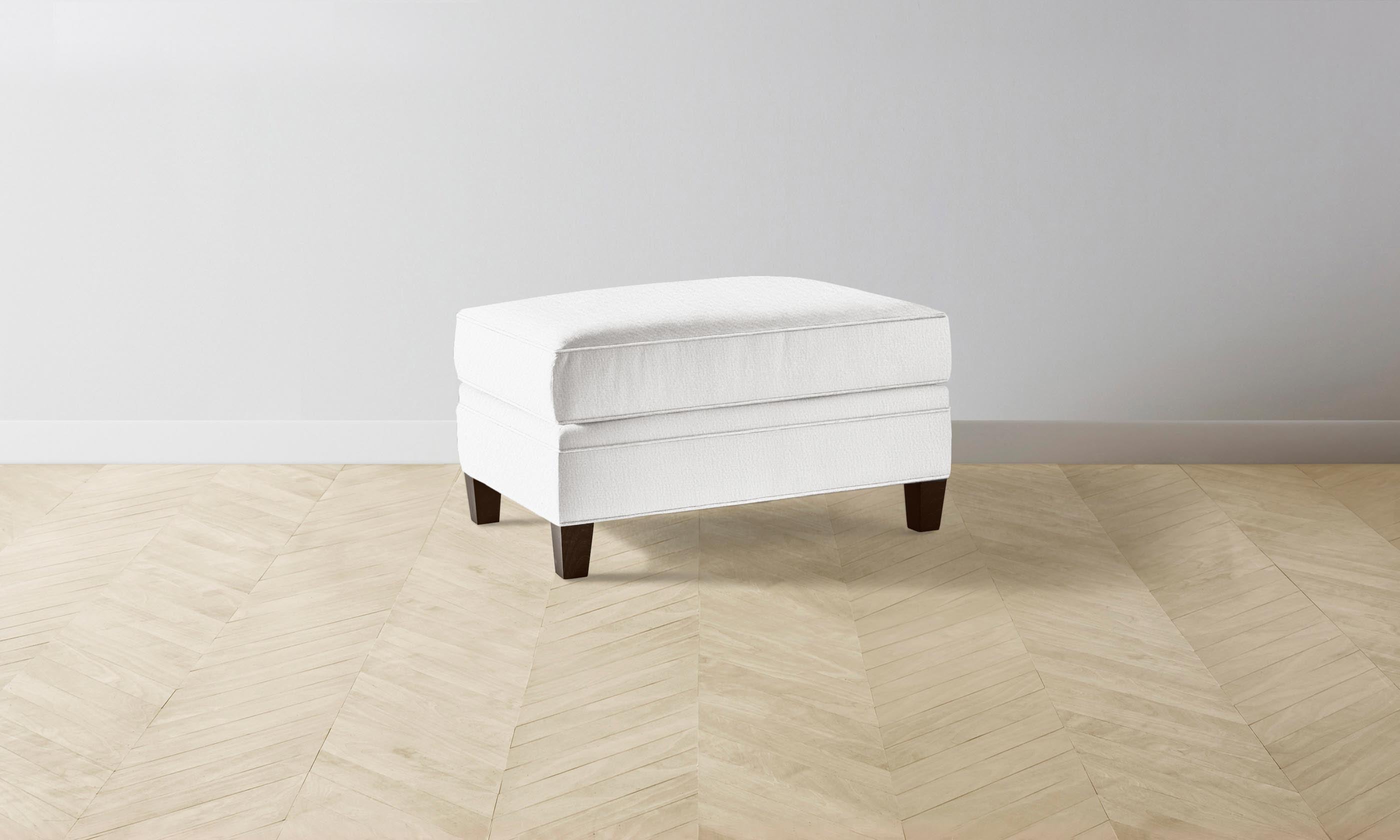 Carmine Ottoman with Performance Bouclé Polar Fabric - Stylish and Durable Footrest for Living Room, Bedroom, or Office