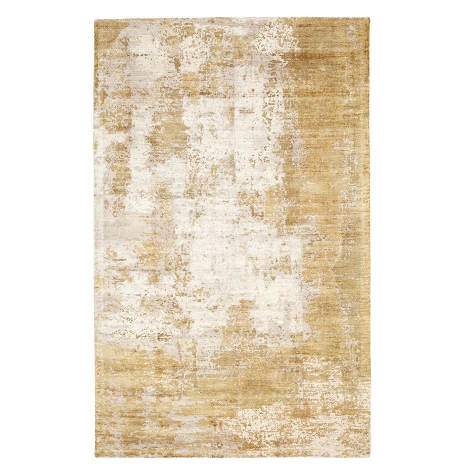 Allure Hand Loomed Viscose Gold Area Rug - Soft Bohemian Style Rug for Living Room, Bedroom & Nursery Decor