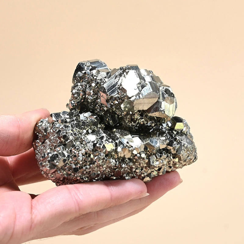Natural Pyrite Cluster - 4 Inch Raw Mineral Specimen for Home Decor, Meditation & Crystal Healing | Perfect for Display, Gifts & Spiritual Practices