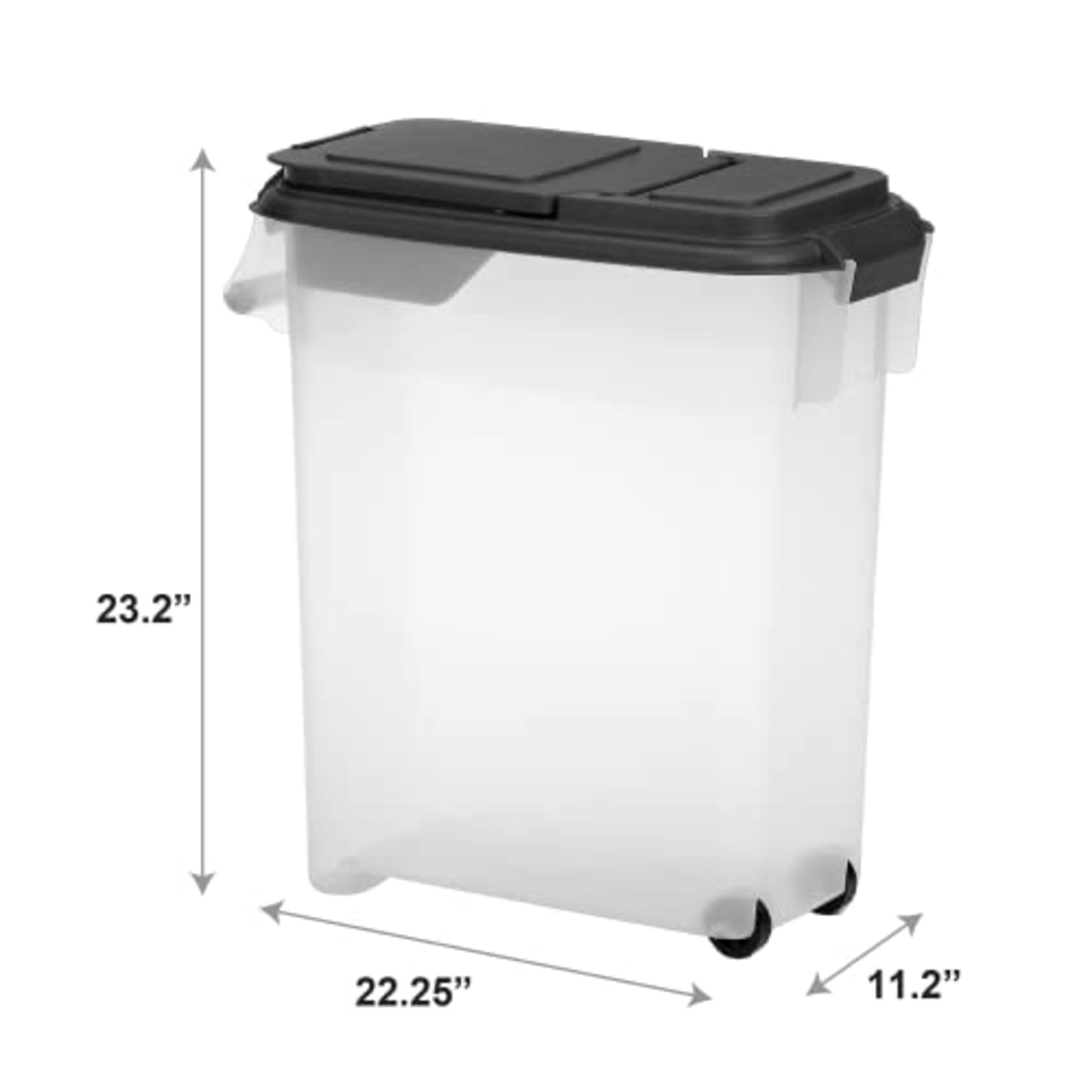 Buddeez 50 QT Airtight Pet Food Storage Container – Large 50 LB Capacity for Dog, Cat & Bird Food – Rolling Bin with Handle & Scoop – Ideal for Kitchen, Garage & Pet Feeding Areas