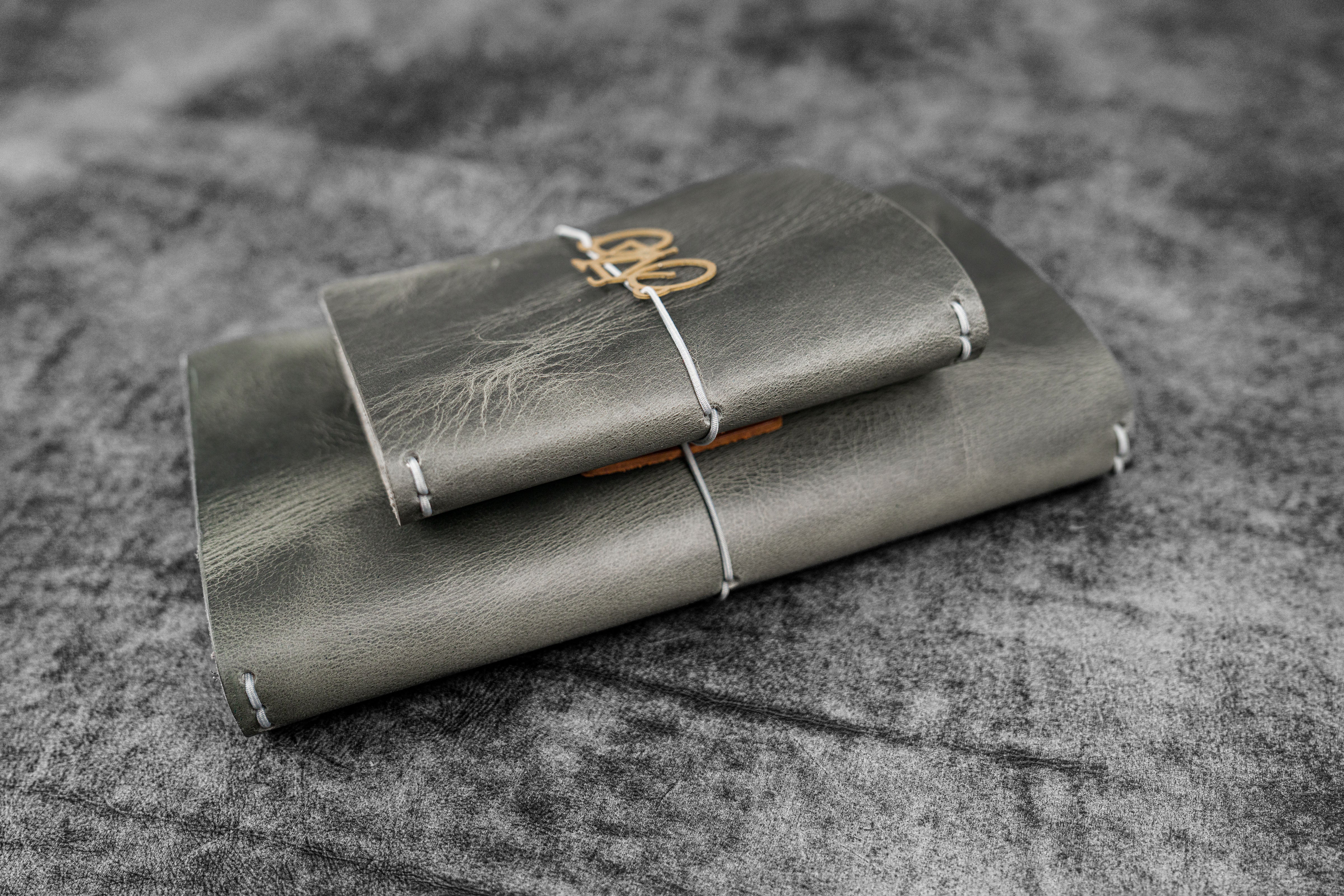 Premium Crazy Horse Smoky Leather Traveler's Notebook Cover - Durable & Stylish Journal Cover for Writing, Sketching & Travel Journaling
