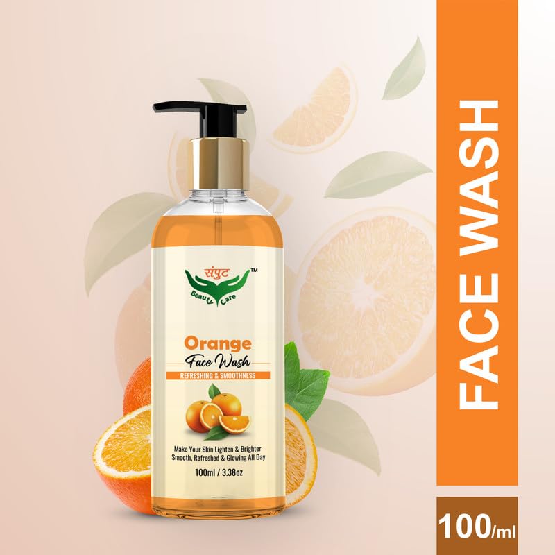Refreshing Orange Face Wash for Brightening & Smooth Skin - Lighten & Brighten Complexion - Perfect for Daily Skincare & Glowing Skin Routine