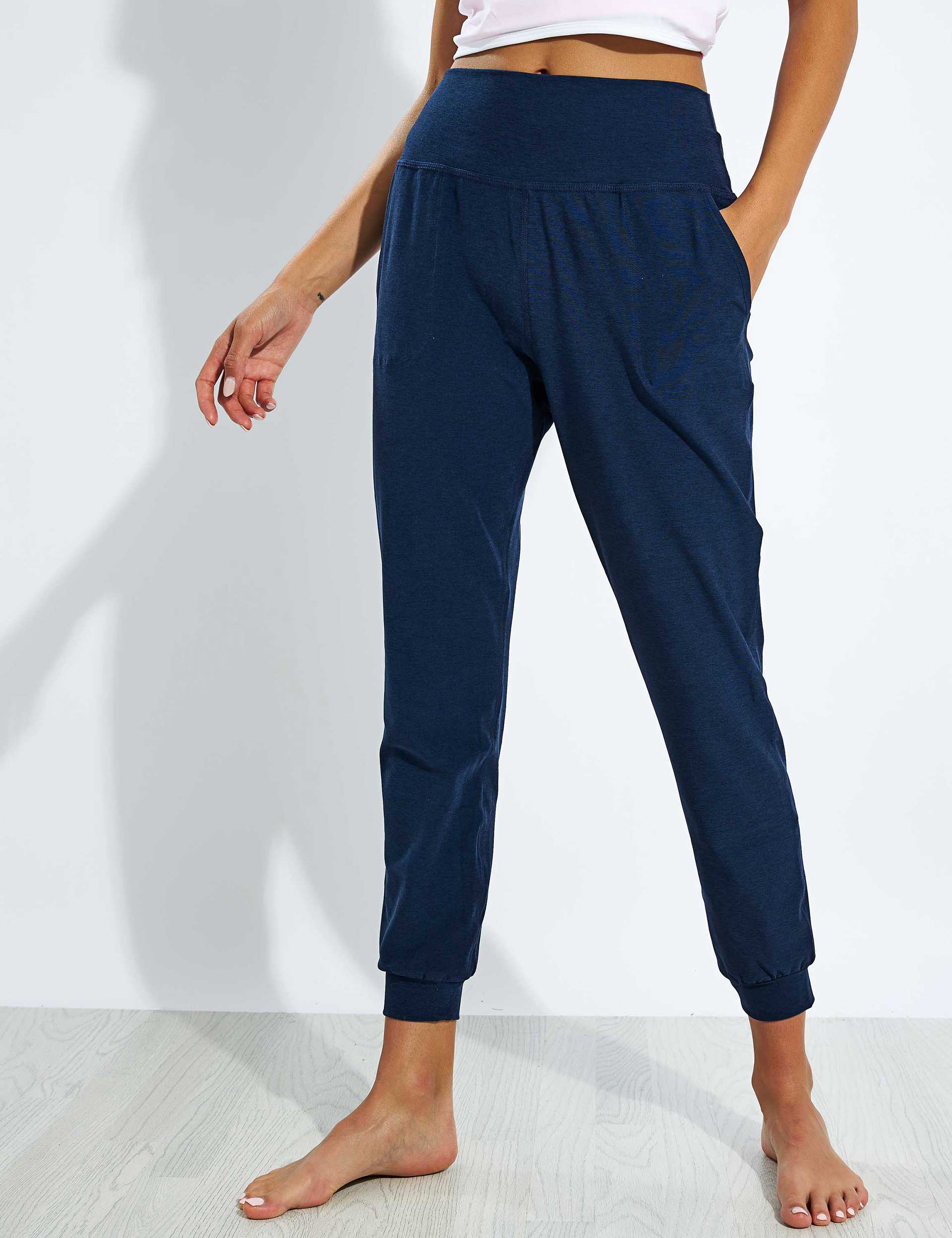 Spacedye Midi Jogger Pants for Women - Nocturnal Navy | Comfortable Stretchy Lounge Pants | Perfect for Yoga, Running Errands & Relaxing at Home
