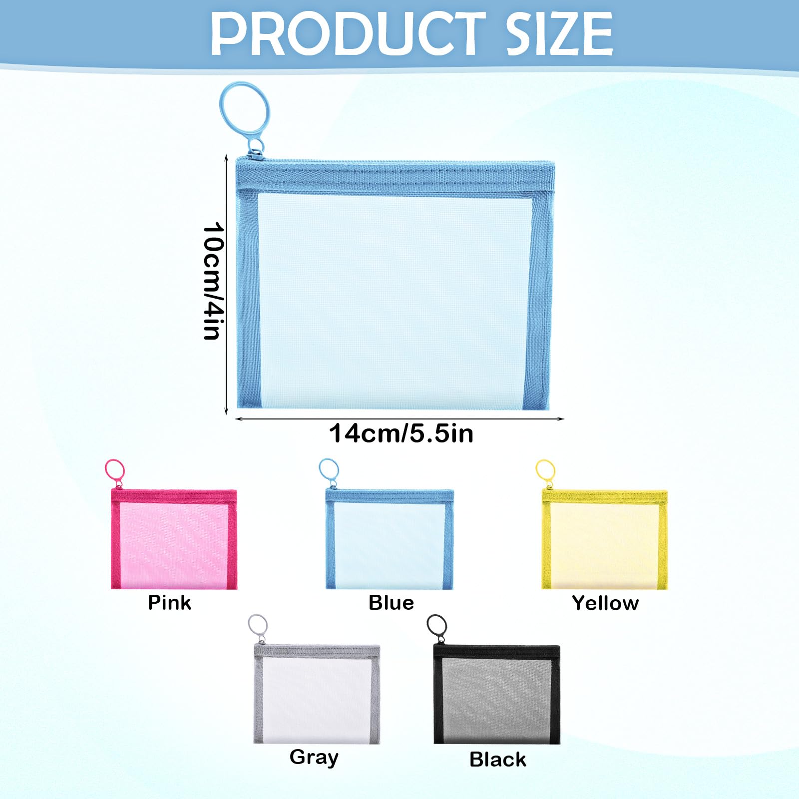 Grevosea 5 Pack Small Mesh Zipper Pouches - Mini Makeup Bags for Travel, Toiletries & Cosmetics Organization - Perfect for Purse, Lipstick, Daily Essentials & On-the-Go Storage