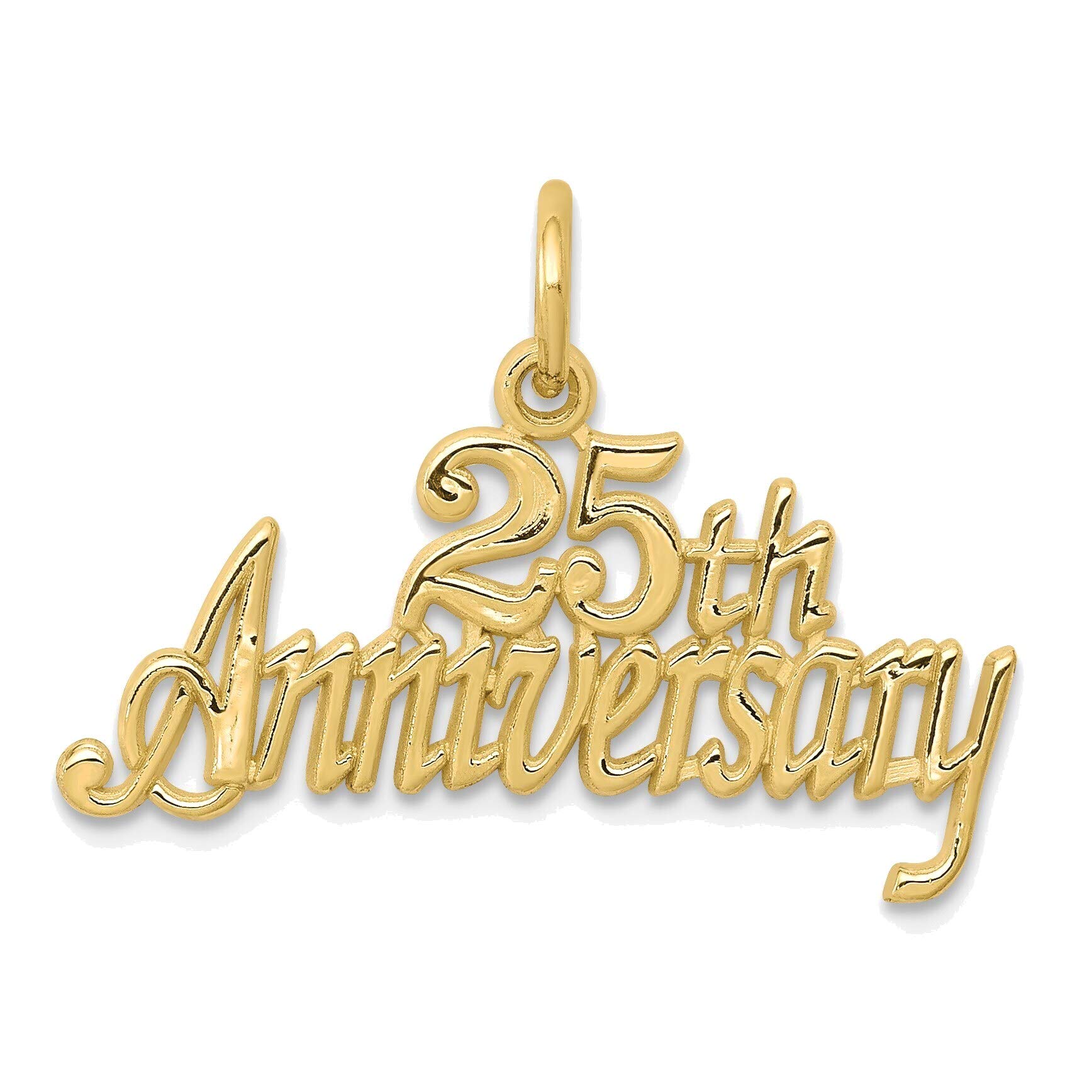 Bonyak 10K Yellow Gold 25th Anniversary Charm Jewelry - Perfect Gift for Wedding, Anniversary & Romantic Occasions