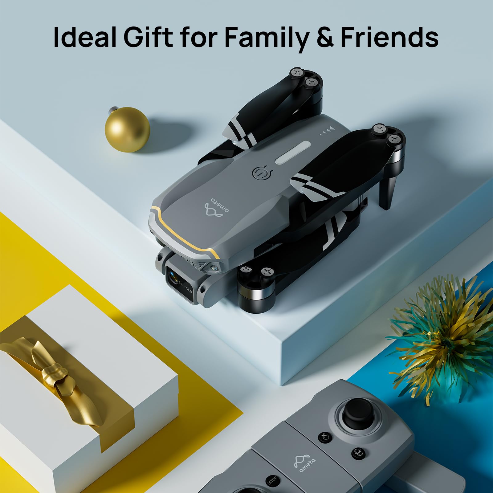 **Ameta S20 Lite 4K UHD FPV Drone with Brushless Motor – Foldable RC Quadcopter for Adults & Kids, 36 Min Flight Time, Altitude Hold, Headless Mode, 360° Flips – Perfect for Aerial Photography, Outdoor Adventures & Gifts for Men & Boys (Under 249g)**