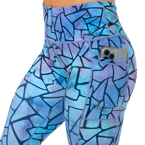 Stained Glass Print Leggings for Women - Colorful Artistic Yoga Pants, High Waisted Workout Tights for Dance, Gym & Casual Wear
