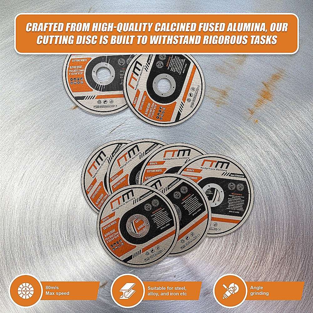 100-Pack 125mm (5 Inch) Metal Cutting Discs for Angle Grinder - Thin & Durable Cut Off Wheels - Perfect for Metalworking, DIY Projects & Construction