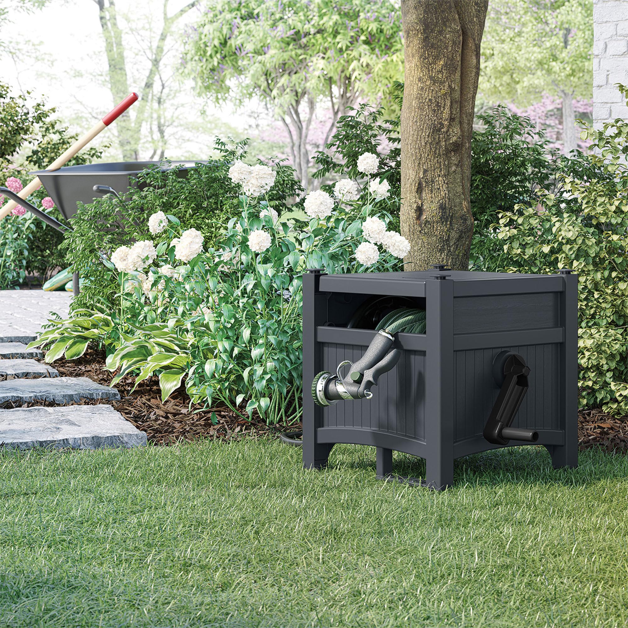 Suncast Hideaway Garden Hose Reel - 100' Capacity for 5/8