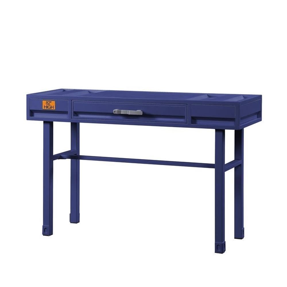 BOWERY HILL Contemporary Blue Wood Vanity Desk with 1 Drawer - Perfect for Bedroom Makeup Dressing Table & Home Office Workspace