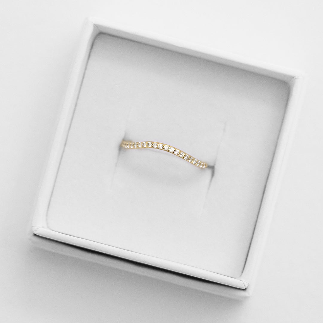 Monroe Pavé Ring - Elegant Sterling Silver Ring with Sparkling Cubic Zirconia Stones for Women | Perfect for Weddings, Anniversaries, and Special Occasions