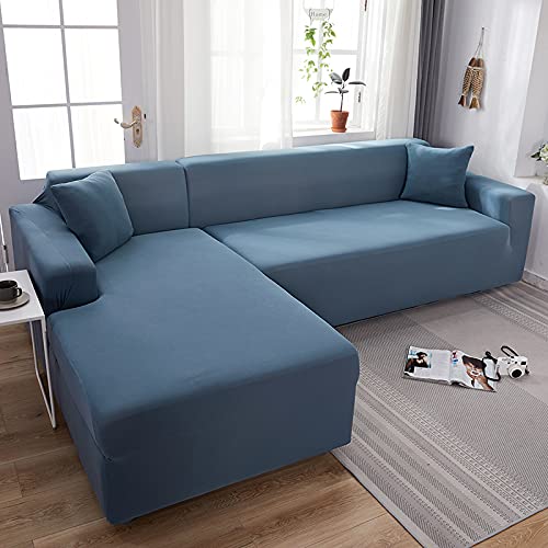 Stretchable Sofa Slipcover - Universal Anti-Slip Elastic Couch Cover for L-Shaped & 4-Seater Sofas (235-300cm) - Soft Furniture Protector for Living Room, Home Decor & Pet-Friendly Use