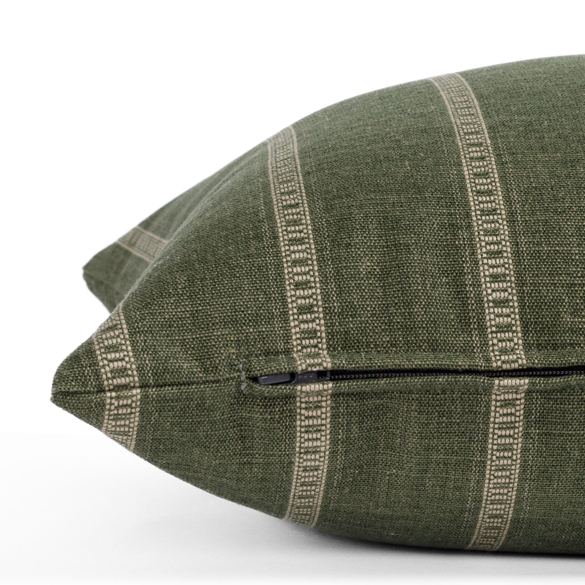 Brunswick Stripe 16x42 Bolster Pillow in Moss Green - Perfect for Sofa, Bed & Home Decor