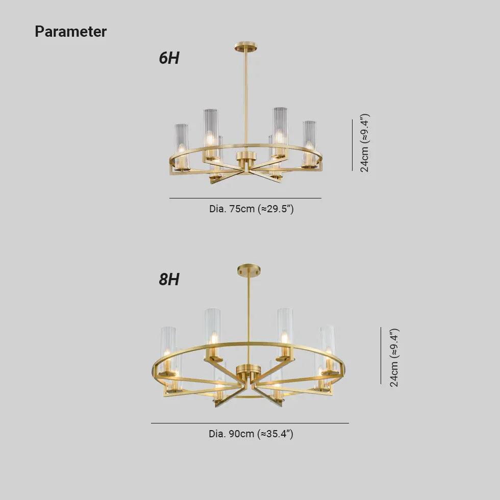 Elegant Gold Ring Frame Chandelier for Living Room - Modern Ceiling Light Fixture for Dining Room, Bedroom & Home Decor