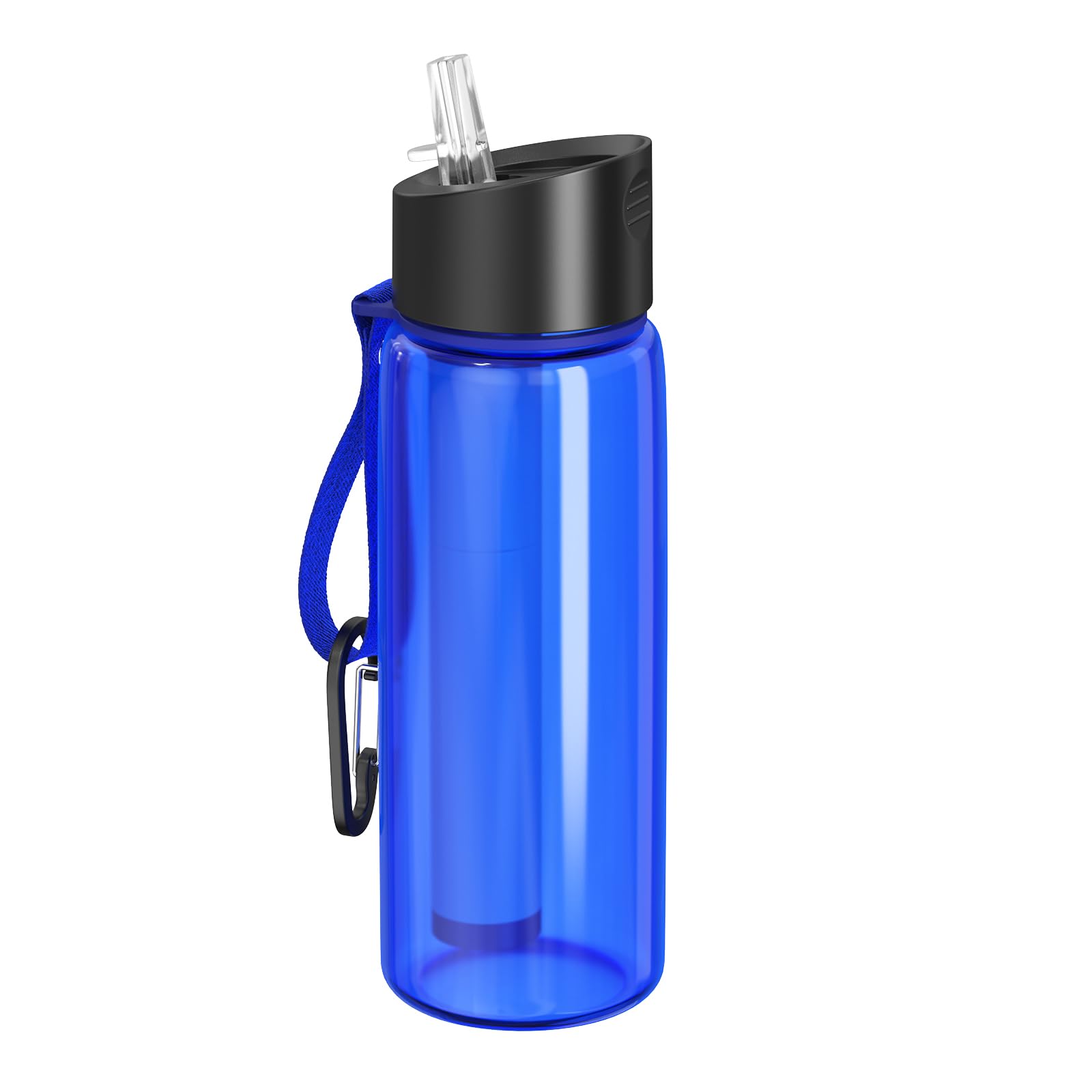 ORIA 4-Stage Filtered Water Bottle with Built-in Compass - Reusable BPA-Free Travel Water Purifier for Hiking, Camping, Sports & Outdoor Adventures - Clean Drinking Water Anywhere