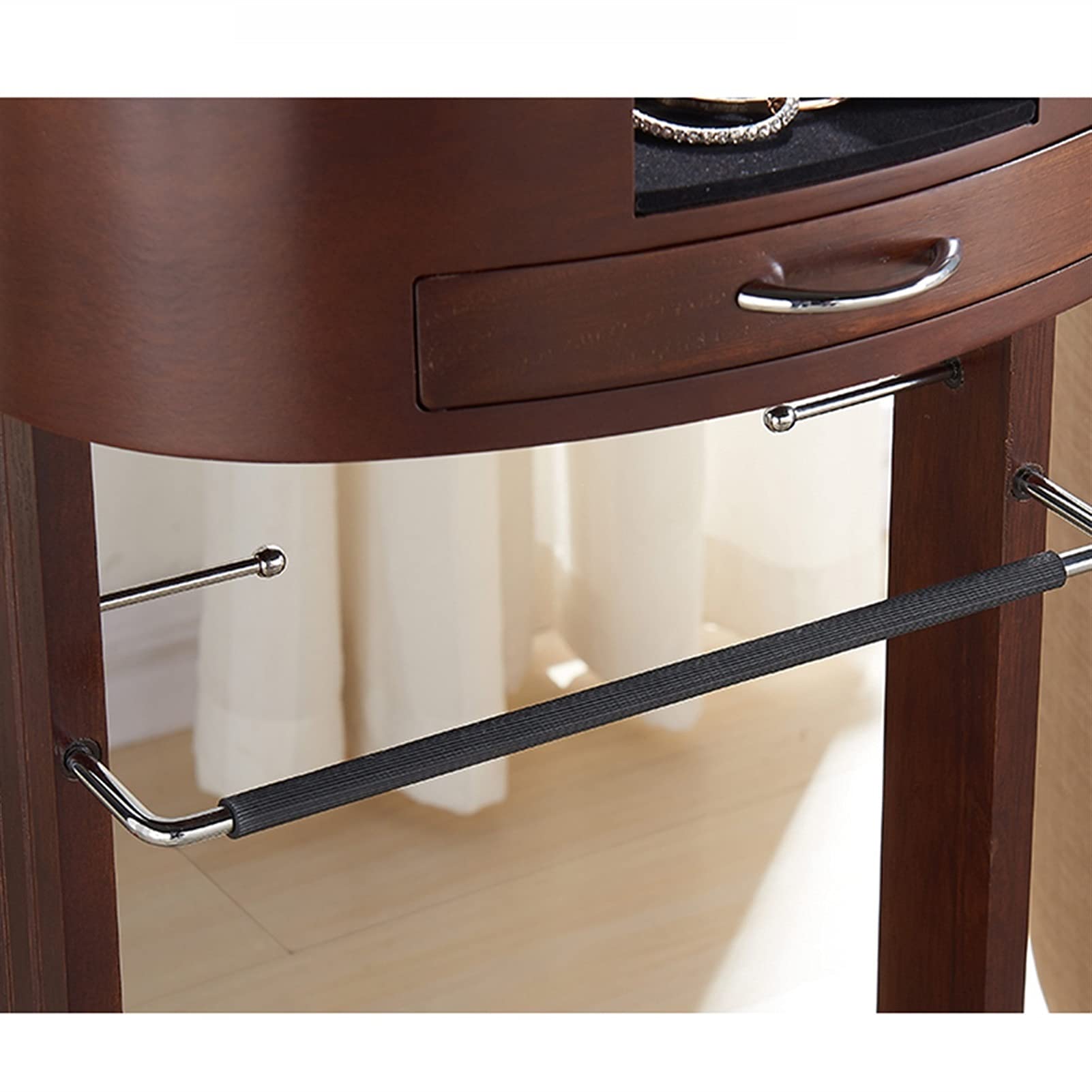 Premium Wooden Suit Valet Stand with Trouser Bar & Jacket Hanger - Sturdy Floor Clothes Rack for Bedroom & Living Room - Space-Saving Organizer (43.1