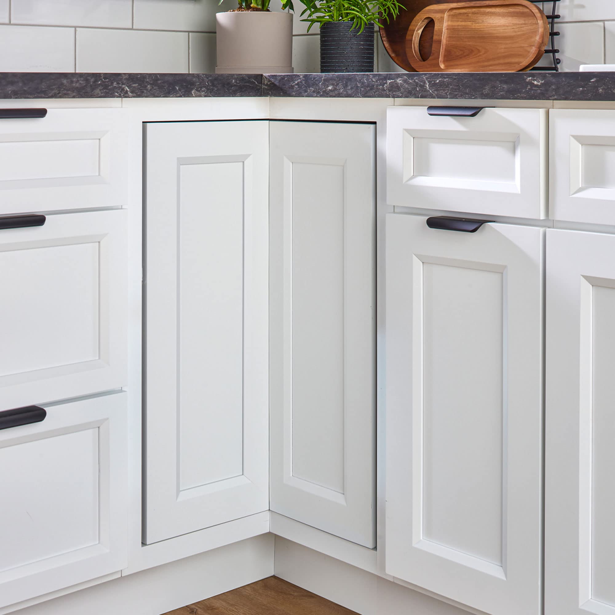 Rev-A-Shelf 28-Inch White Dual Tier Lazy Susan Organizer - Pie-Cut Corner Cabinet Storage Shelf for Kitchen, Plastic Rotating Shelves (Model 2942-28-11-1) - Perfect for Spice Storage, Pantry Organization & Small Kitchen Appliances