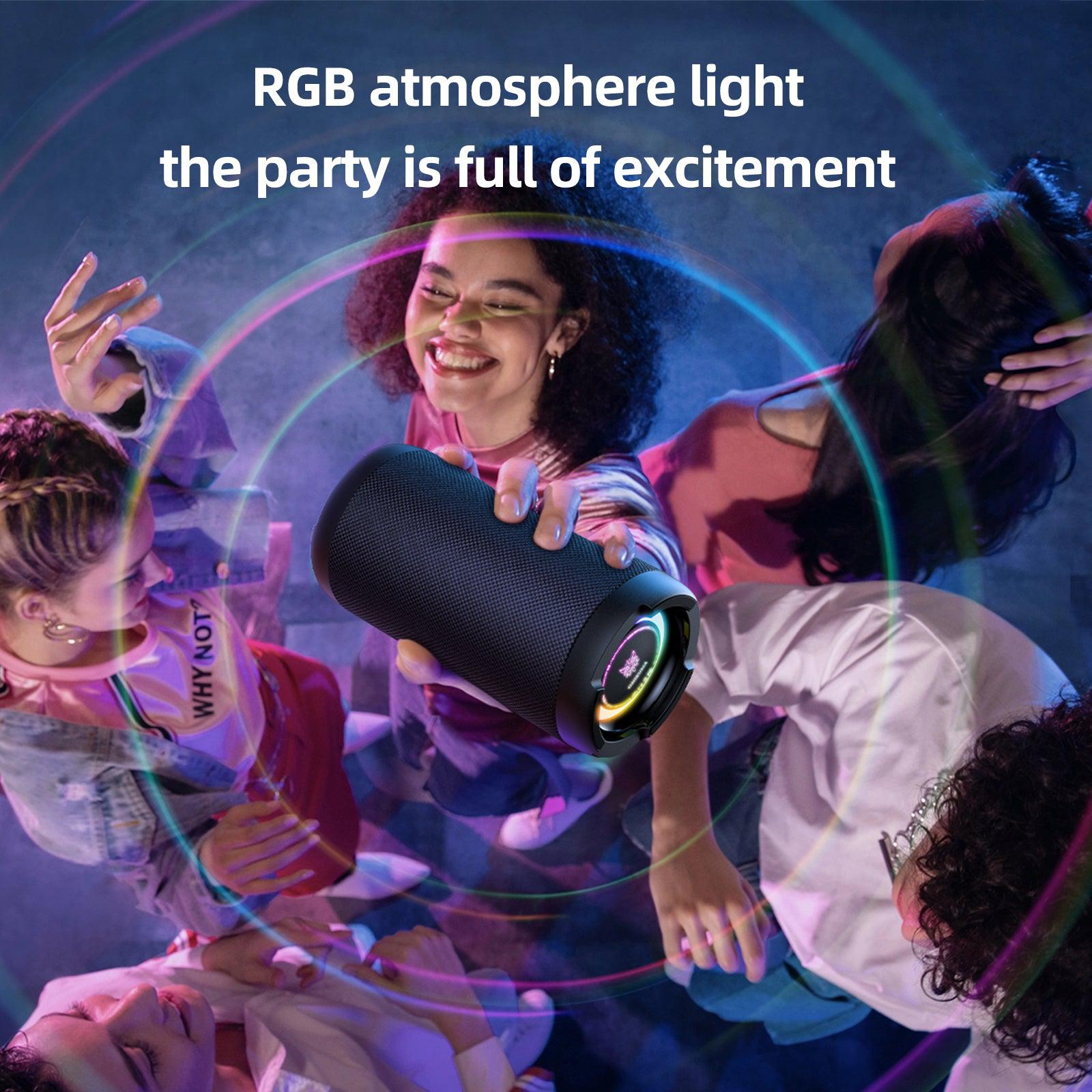 ONIKUMA L20 RGB Outdoor Bluetooth Speaker - IPX7 Waterproof, Dual Pairing, 30W HD Sound for Home Theater, TV, PC Gaming, Pool Parties & Camping