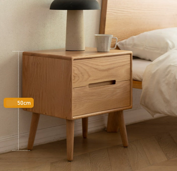 Solid Oak Wood Nightstand - Sturdy Bedside Table for Bedroom, Living Room, or Office - Perfect for Storage and Decor