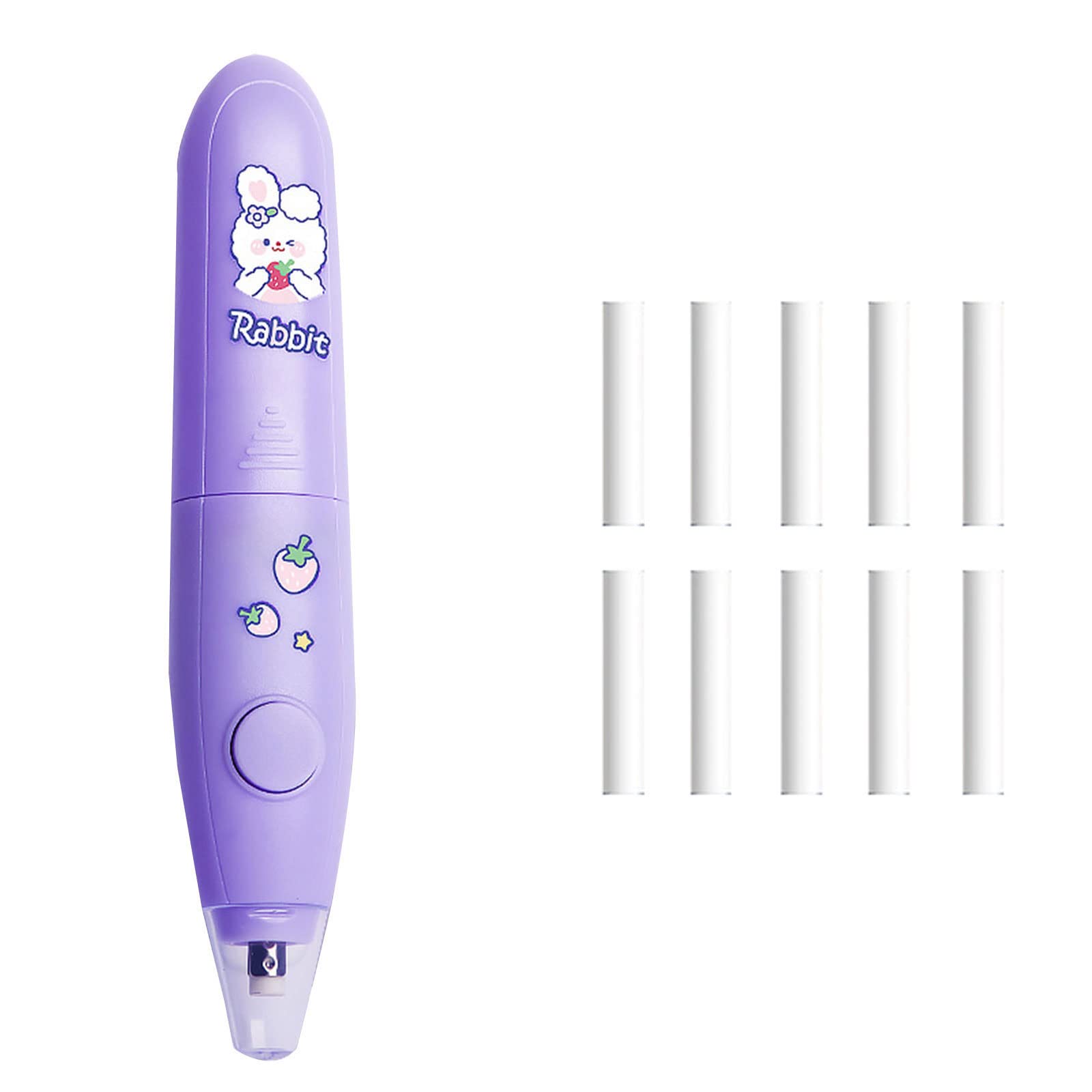 Electric Eraser for Students & Artists - Battery Powered Pencil Eraser with 3 Replacement Refills - 14.5cm Purple Eraser for Sketching, Drawing & School Projects - Perfect School Supplies & Stationery Gift