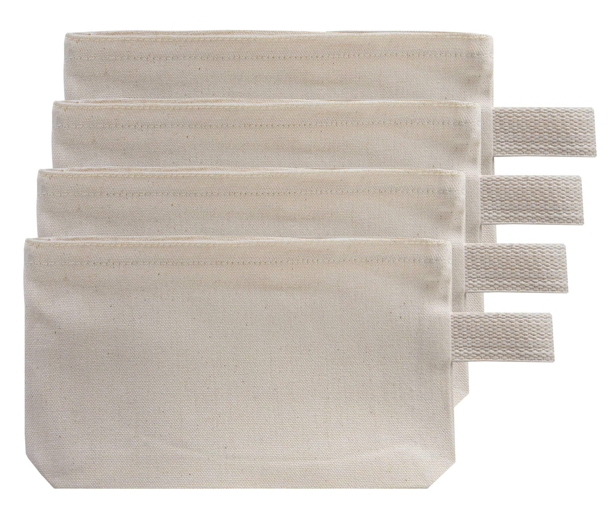 BUMBLE CRAFTS 4-Piece Set Cotton Canvas Makeup Pouch with Zipper - 9