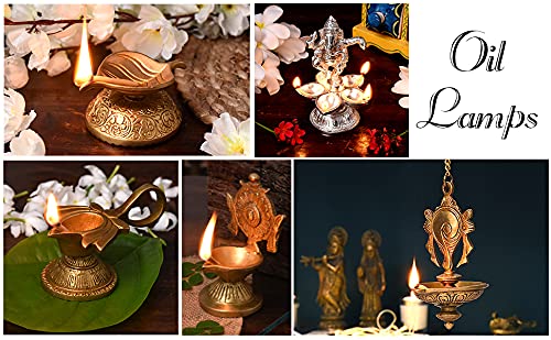 Handmade Brass Peacock Figurine Oil Lamp - 6 Inch Traditional Indian Diya for Puja Rituals, Kerala Temple Decor & Home Meditation Altar - Ancient Pital Deepak SNP-204